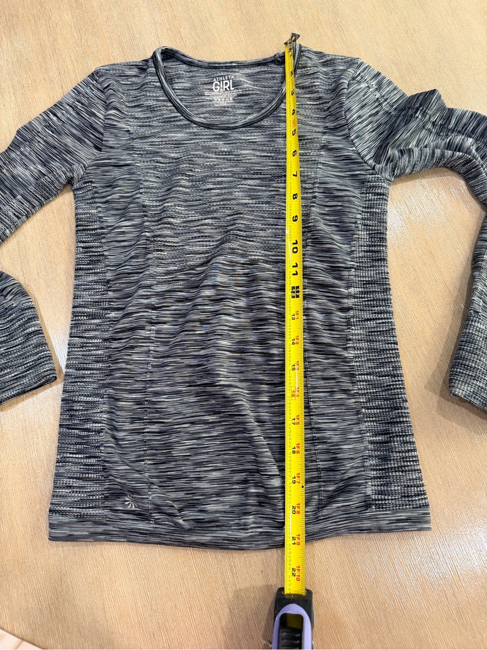 Athleta girl L/12 Sleeve Heathered Grey Active Top - Picture 6 of 8